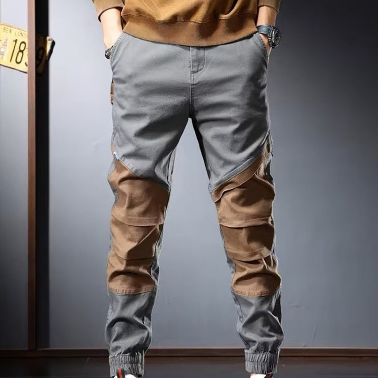 Mens Vintage Functional Pants Drawstring Leg Colorblocking Casual Pants My Store