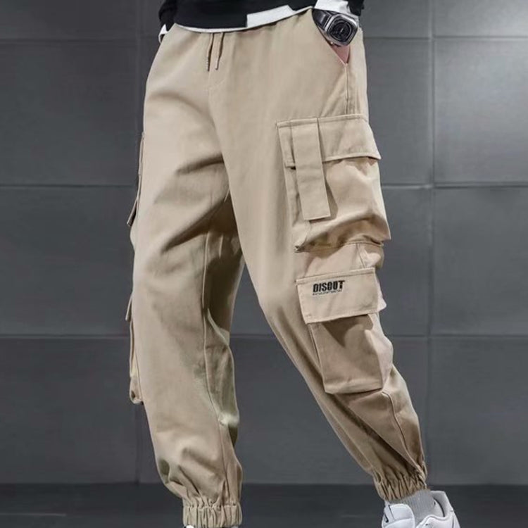 Mens Drawstring Trousers Multi-Pocket Casual Pants My Store