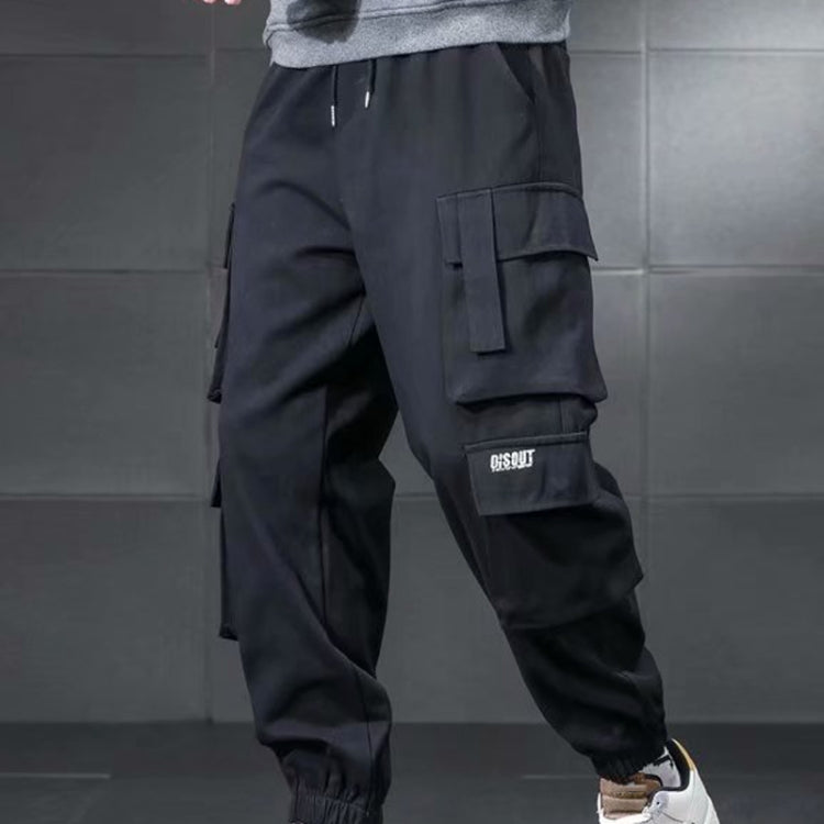 Mens Drawstring Trousers Multi-Pocket Casual Pants My Store