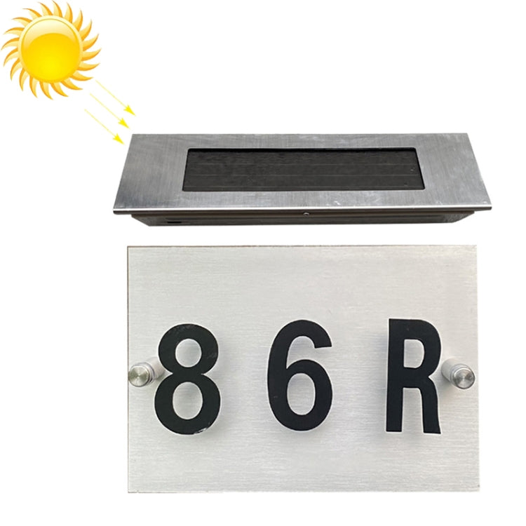 Stainless Steel Solar House Number Wall Light LED Address Indication Number Plate My Store