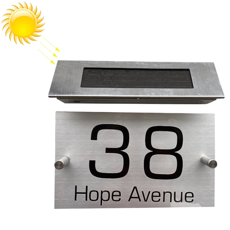 Stainless Steel Solar House Number Wall Light LED Address Indication Number Plate My Store