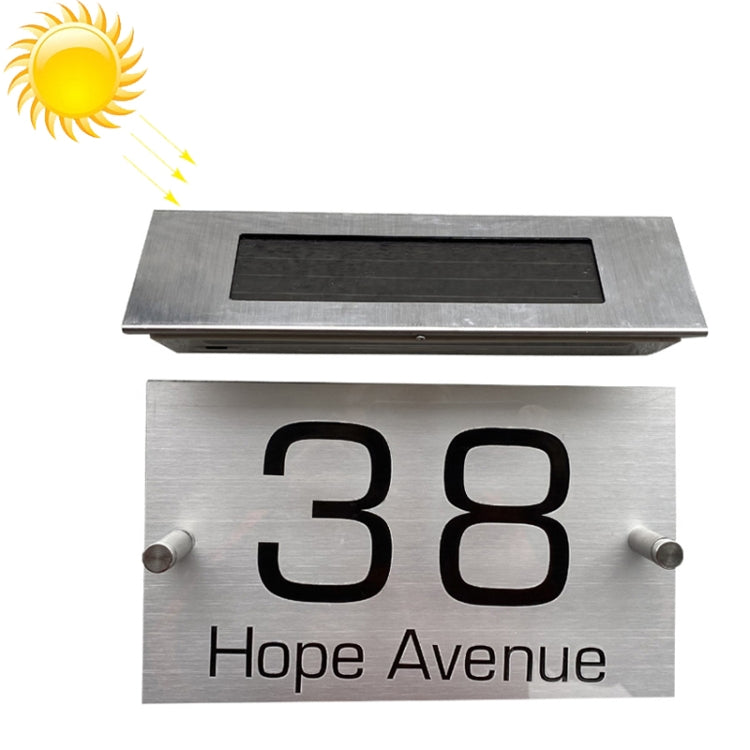 Stainless Steel Solar House Number Wall Light LED Address Indication Number Plate My Store