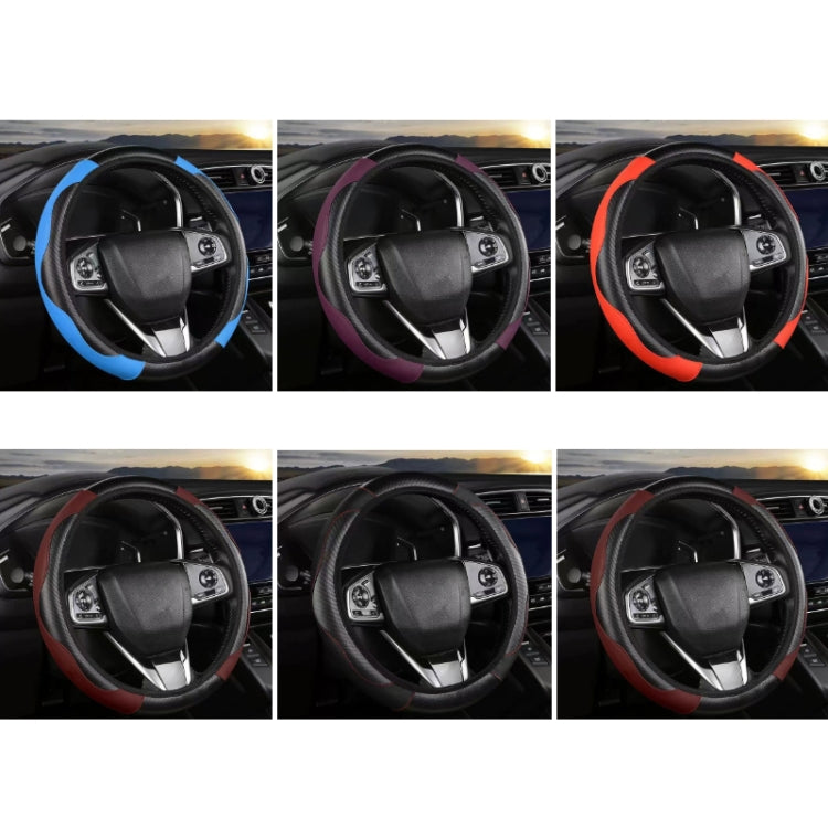 38cm Carbon Fiber Elastic Leather Without Inner Ring Car Steering Wheel Cover ÎҵÄÉ̵ê