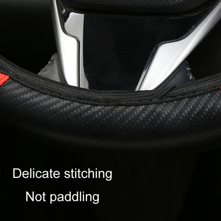 38cm Carbon Fiber Elastic Leather Without Inner Ring Car Steering Wheel Cover ÎҵÄÉ̵ê