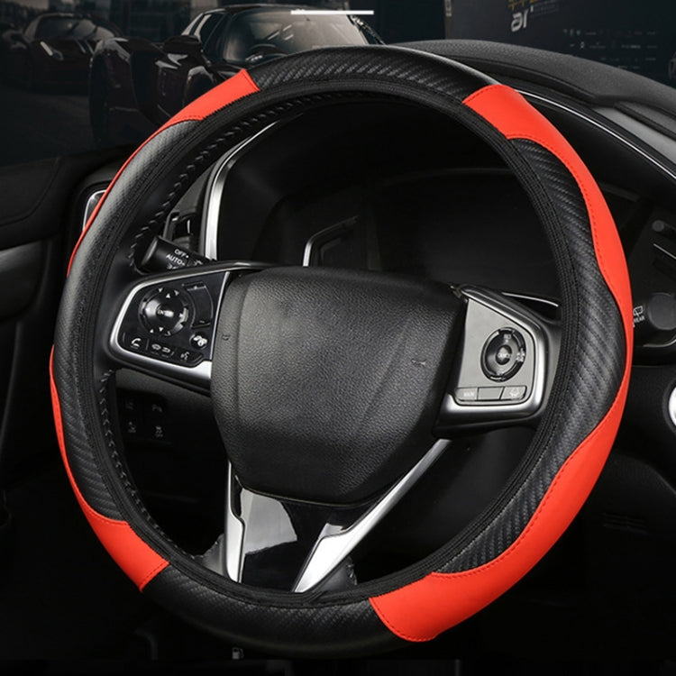 38cm Carbon Fiber Elastic Leather Without Inner Ring Car Steering Wheel Cover ÎҵÄÉ̵ê