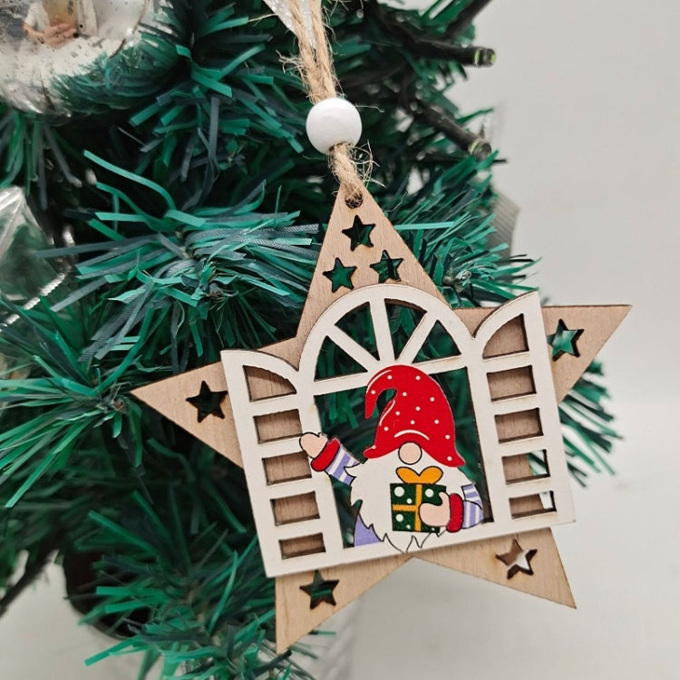 Christmas Open Window Santa Tree Wood Decoration My Store