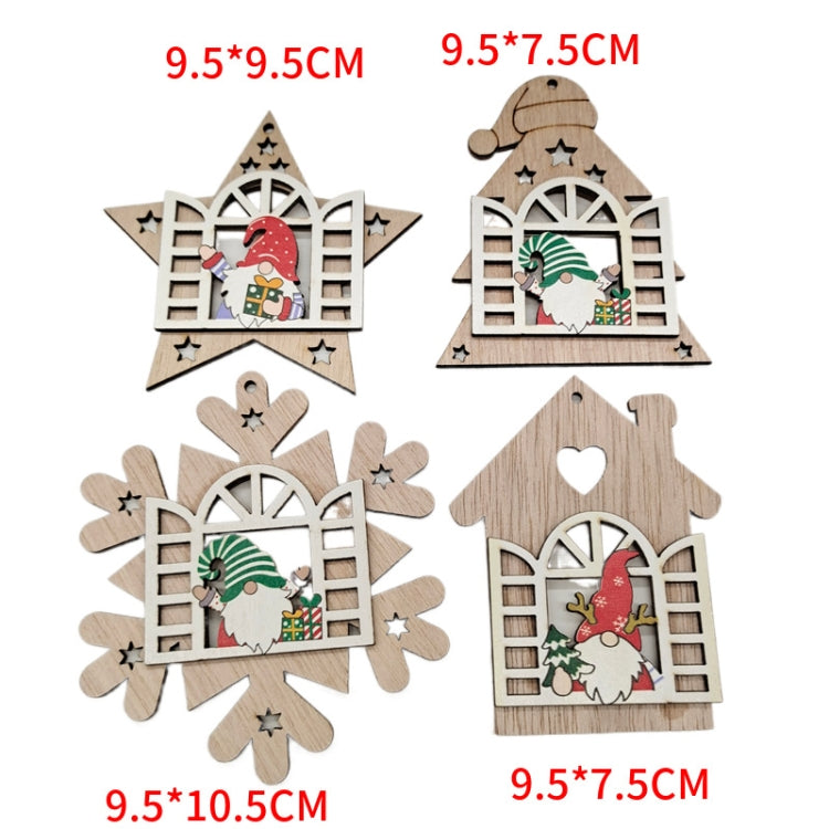 Christmas Open Window Santa Tree Wood Decoration My Store