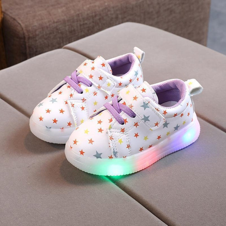 WISDOMFROG Children Sneakers Light-Up Stars Soft Sole Girls Board Shoes Boys Footwear My Store