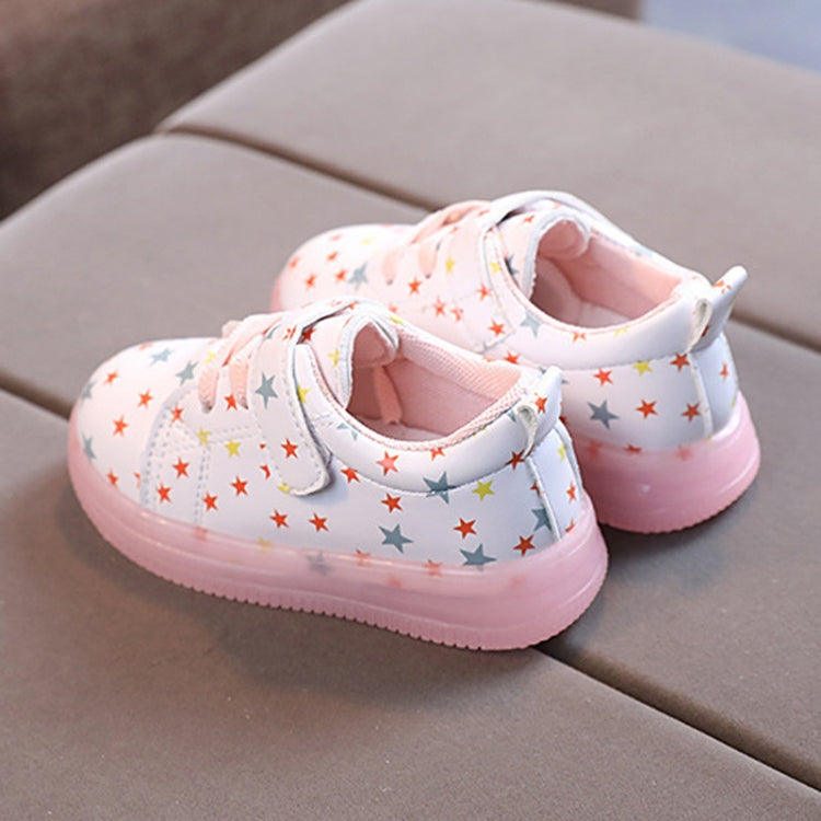 WISDOMFROG Children Sneakers Light-Up Stars Soft Sole Girls Board Shoes Boys Footwear My Store