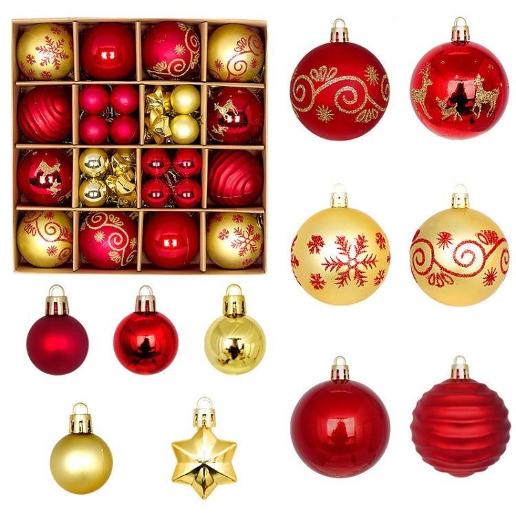 44pcs/set 3-6cm Christmas Ball Painted Pendant Electroplated Ball Ornaments My Store