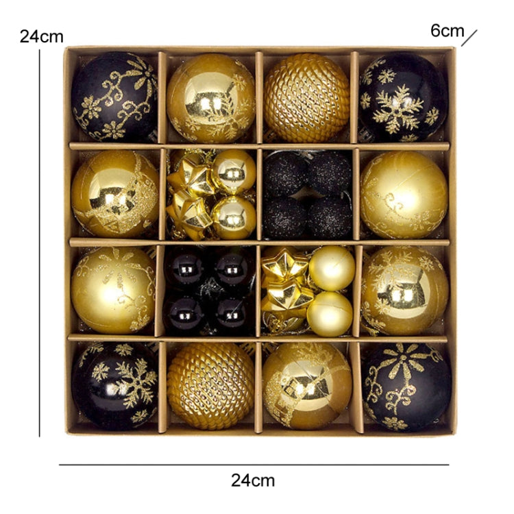 44pcs/set 3-6cm Christmas Ball Painted Pendant Electroplated Ball Ornaments