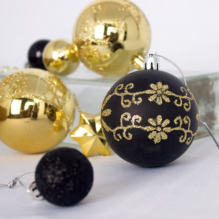 44pcs/set 3-6cm Christmas Ball Painted Pendant Electroplated Ball Ornaments