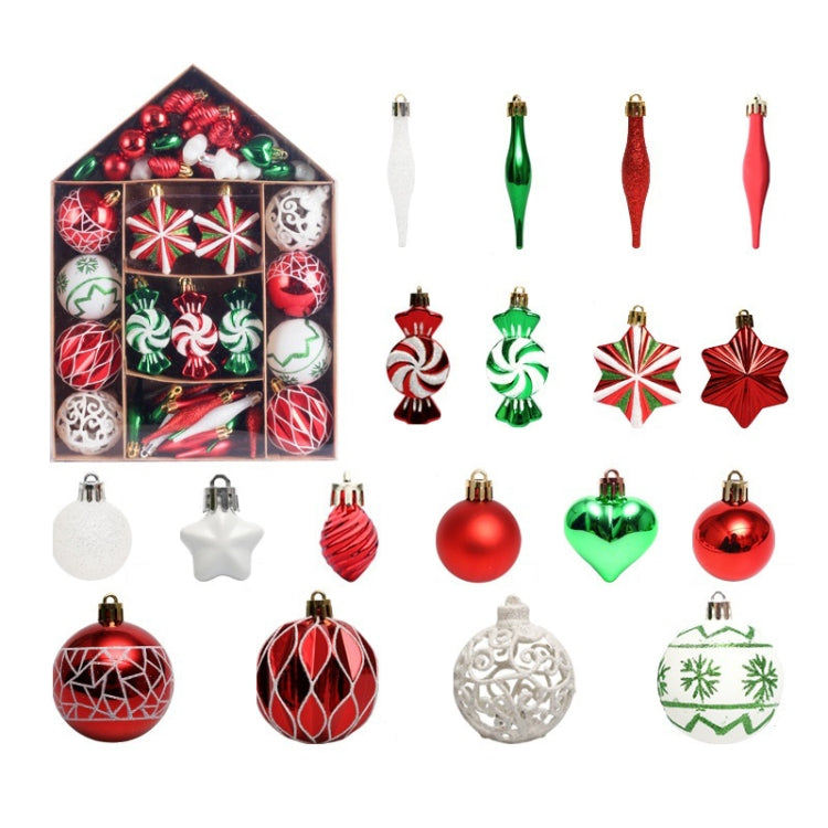 73pcs/Set Christmas Tree Decoration Pendant Painted Christmas Ball My Store