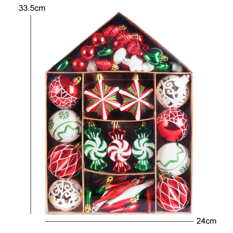 73pcs/Set Christmas Tree Decoration Pendant Painted Christmas Ball My Store