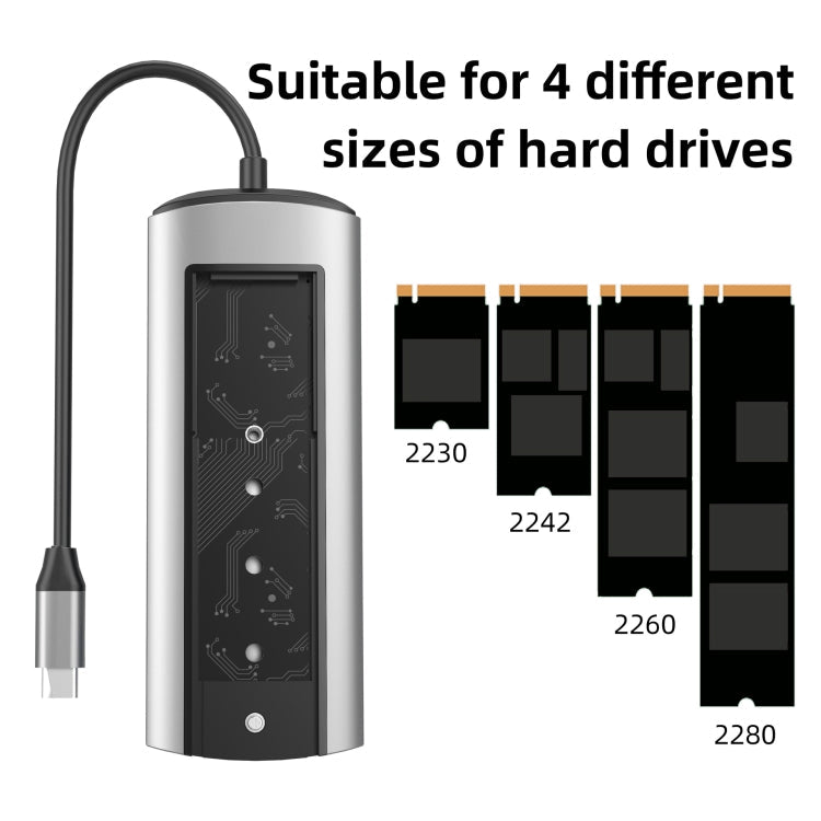 6-In-1 TYPE-C/USB-C To PD+HDMI (4K 30hz) +USB3.0 X 3+SSD Docking Station