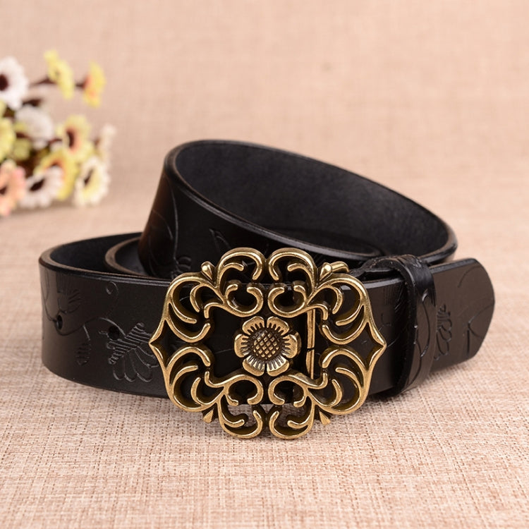 Sunflower Pattern Needle Buckle Women Belt Retro Waist Band Leather Belt My Store