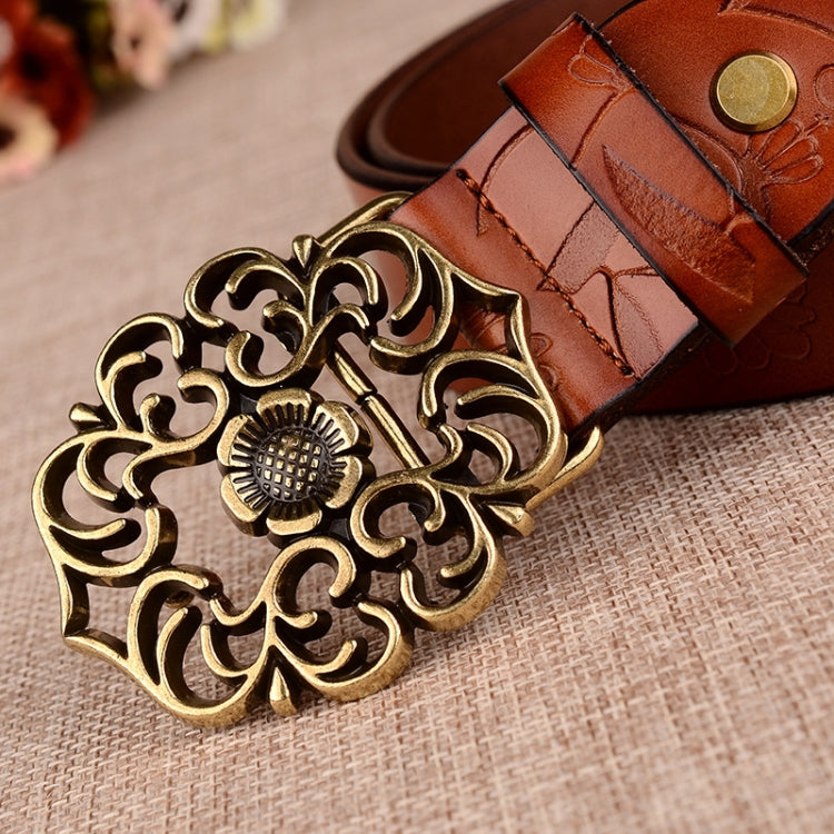 Sunflower Pattern Needle Buckle Women Belt Retro Waist Band Leather Belt My Store