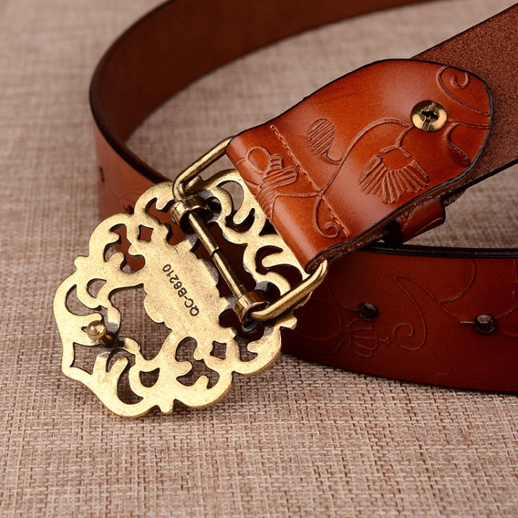 Sunflower Pattern Needle Buckle Women Belt Retro Waist Band Leather Belt My Store