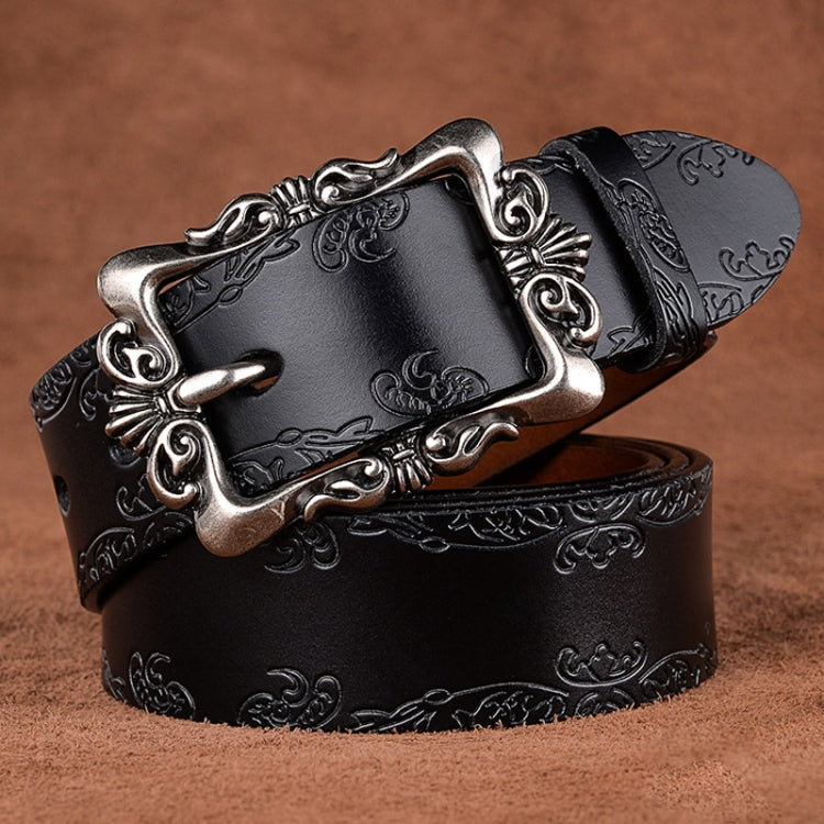 Women Carved Leather Waist Band Simple Pin Buckle Belt My Store