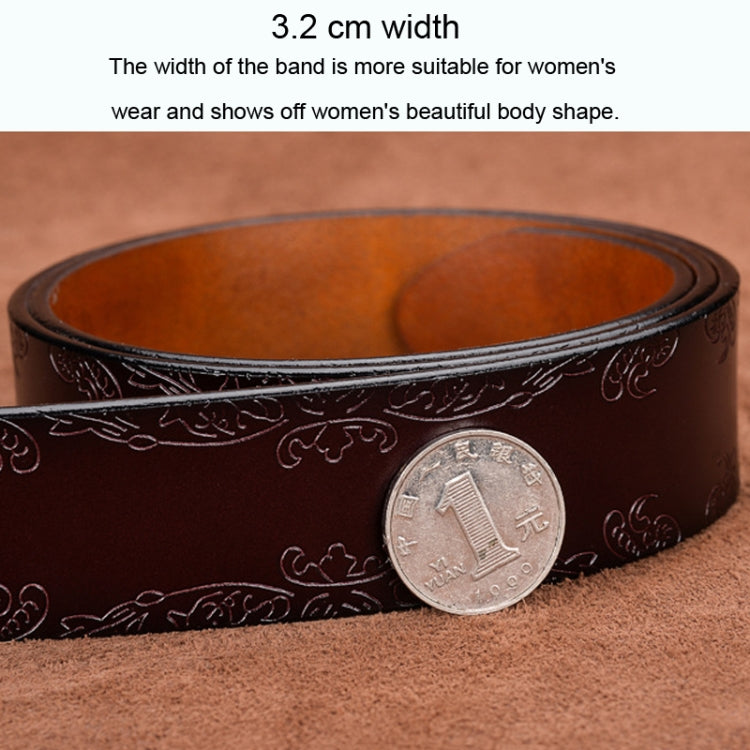 Women Carved Leather Waist Band Simple Pin Buckle Belt My Store