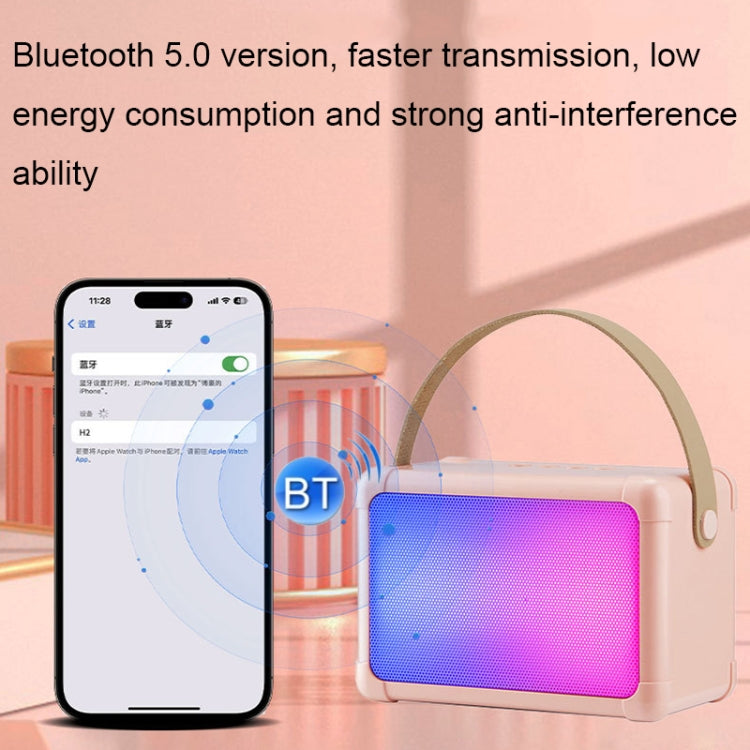 Portable RGB Lighting Effect Bluetooth Speaker Home Mini Karaoke Audio Reluova