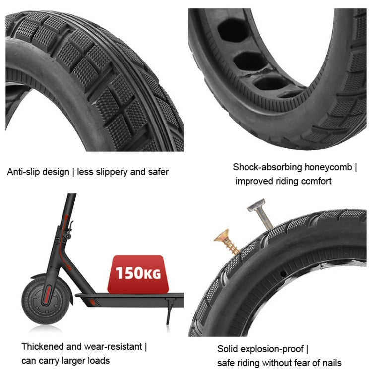 For Xiaomi M365 Series Scooter 8.5 x 2.0 Inch Honeycomb Solid Tire Inflatable Rubber Explosion-proof Tire Reluova