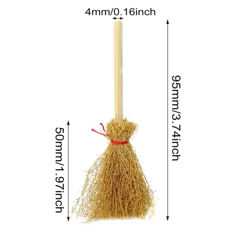 5pcs Halloween Mini Broom Ornaments Witch Broom Toy Accessories