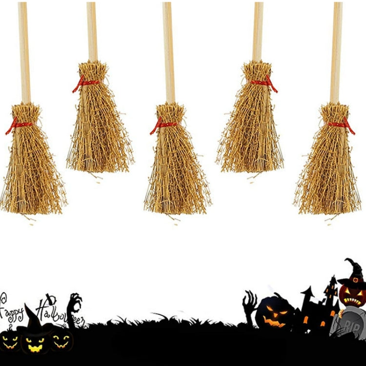 5pcs Halloween Mini Broom Ornaments Witch Broom Toy Accessories