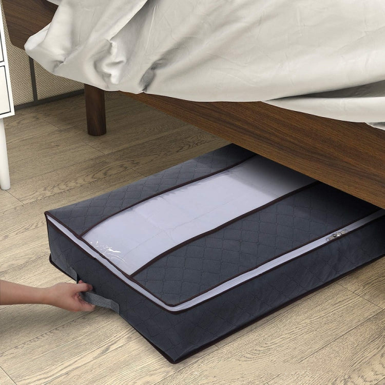 Non-Woven Fabric Foldable Underbed Storage Bag for Clothes Blankets 100x50x18cm