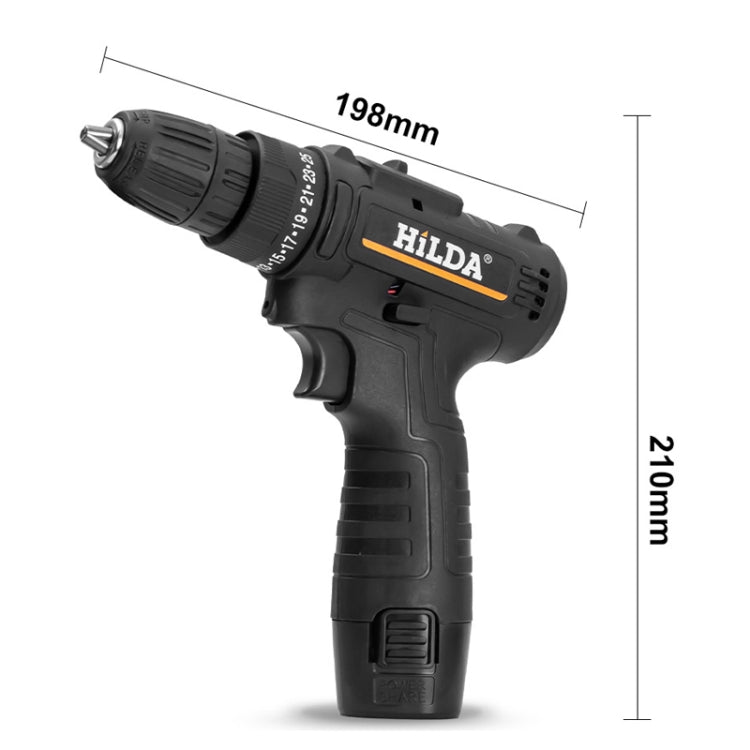 HILDA Home Power Drill 12V Li-Ion Drill With Charger And Battery, EU Plug