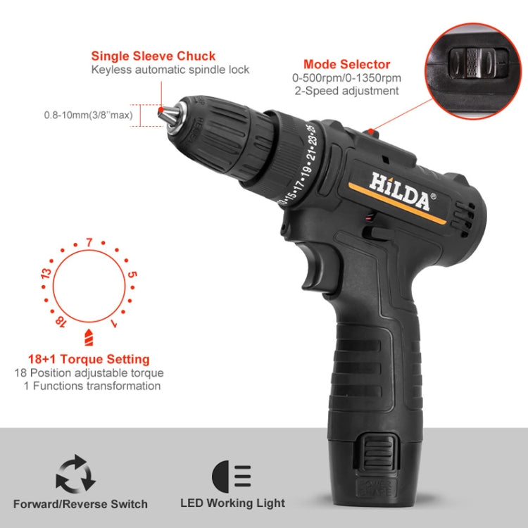 HILDA Home Power Drill 12V Li-Ion Drill With Charger And Battery, EU Plug My Store