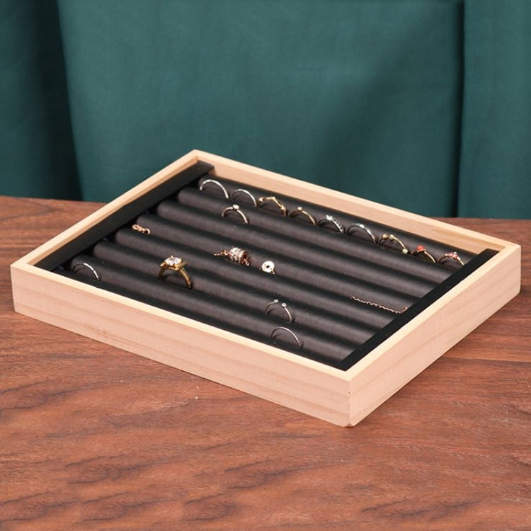 Solid Wooden Velvet Jewelry Display Tray Ring Earring Bracelet Storage And Organization Box My Store