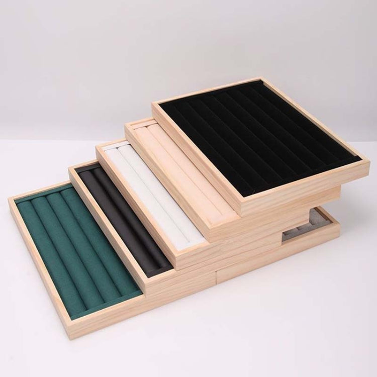 Solid Wooden Velvet Jewelry Display Tray Ring Earring Bracelet Storage And Organization Box My Store