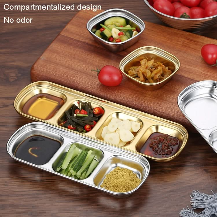 Stainless Steel Square Sauce Dish Hotpot Seasoning Disc Barbecue Tableware Reluova