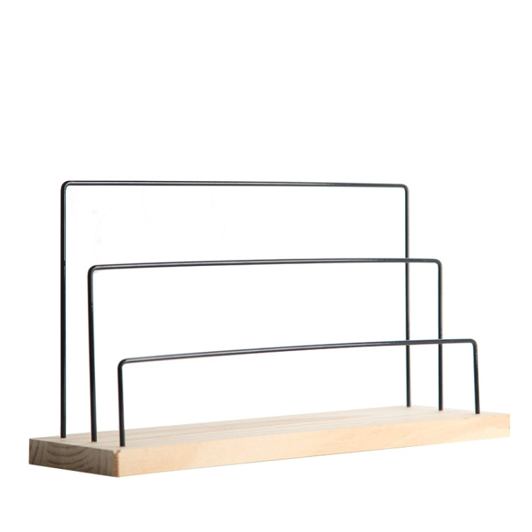 Wooden Base Iron Multi-Layer Earrings Storage Display Rack Can Hang Jewelry Display Shelf My Store