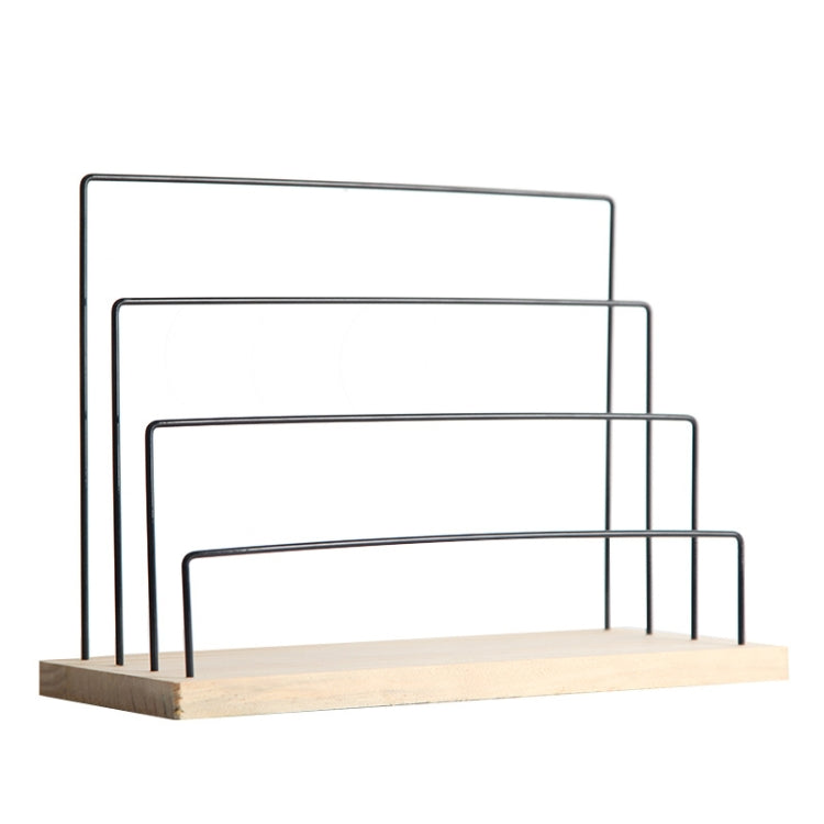 Wooden Base Iron Multi-Layer Earrings Storage Display Rack Can Hang Jewelry Display Shelf My Store