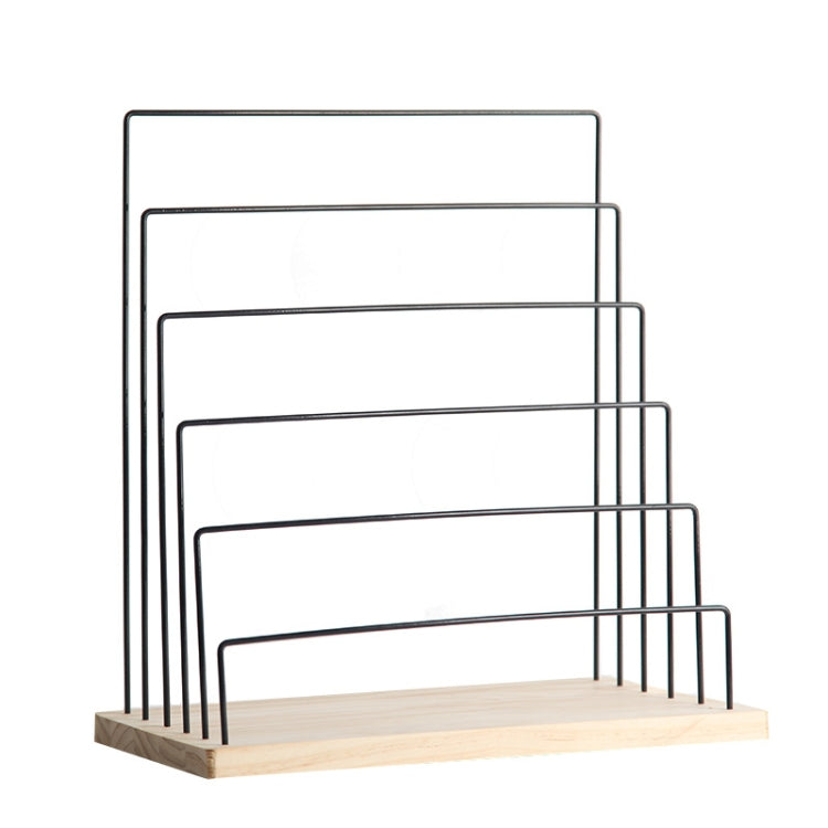 Wooden Base Iron Multi-Layer Earrings Storage Display Rack Can Hang Jewelry Display Shelf My Store