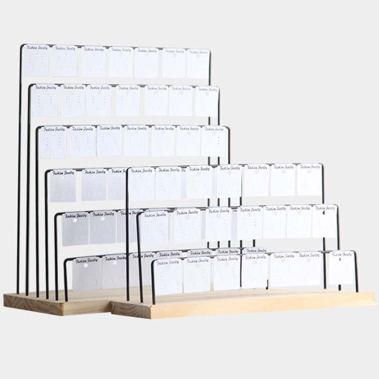 Wooden Base Iron Multi-Layer Earrings Storage Display Rack Can Hang Jewelry Display Shelf My Store