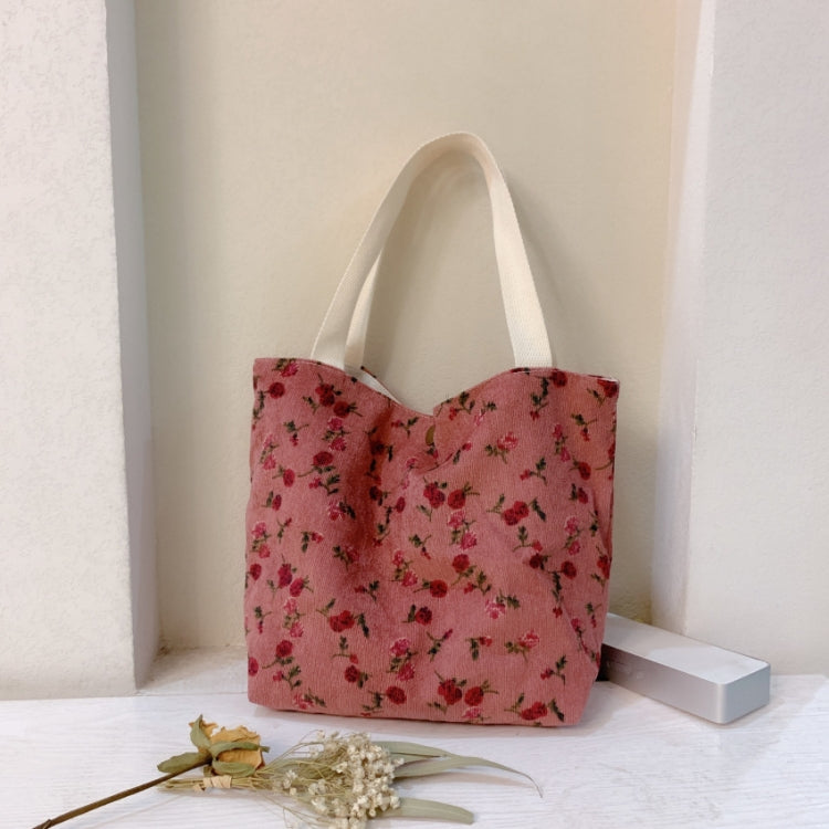 Retro Floral Bag Casual Tote Large Capacity Corduroy Handbag My Store