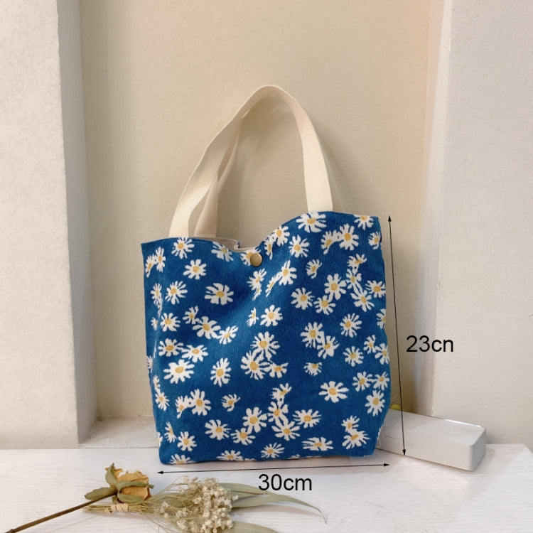 Retro Floral Bag Casual Tote Large Capacity Corduroy Handbag My Store