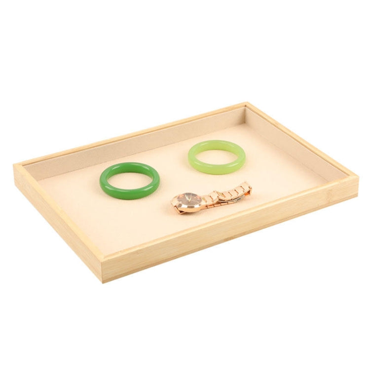 Bamboo Wood Velvet Multi-Functional Jewelry Display Tray Jewelry Storage Box Empty Tray My Store