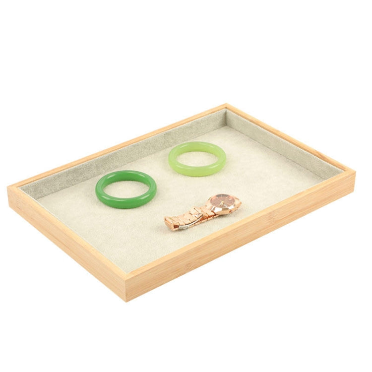 Bamboo Wood Velvet Multi-Functional Jewelry Display Tray Jewelry Storage Box Empty Tray My Store