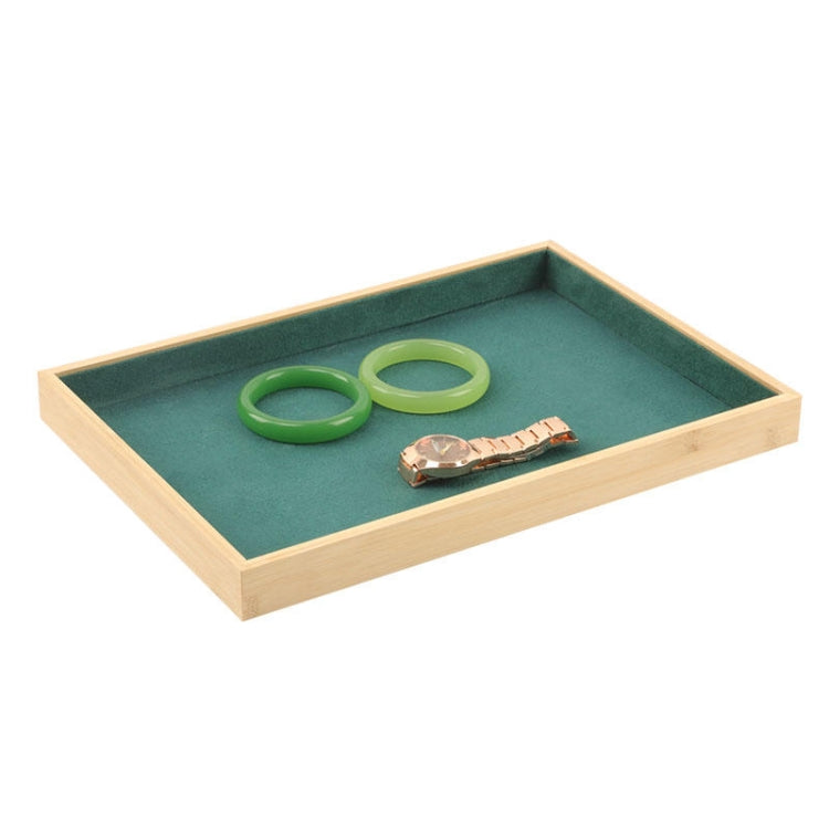 Bamboo Wood Velvet Multi-Functional Jewelry Display Tray Jewelry Storage Box Empty Tray My Store