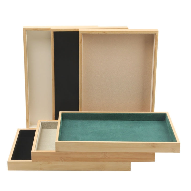 Bamboo Wood Velvet Multi-Functional Jewelry Display Tray Jewelry Storage Box Empty Tray My Store