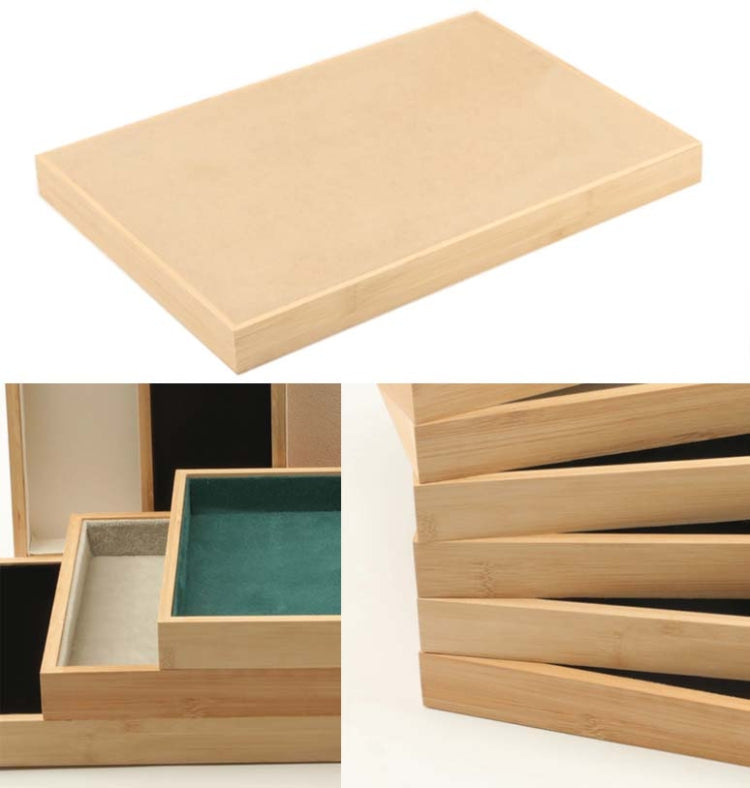 Bamboo Wood Velvet Multi-Functional Jewelry Display Tray Jewelry Storage Box Empty Tray My Store