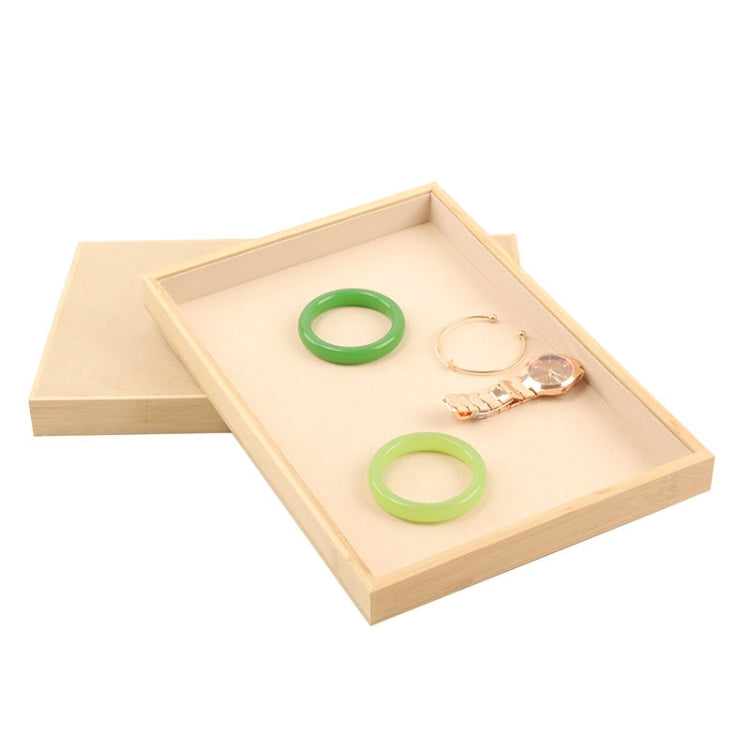 Bamboo Wood Velvet Multi-Functional Jewelry Display Tray Jewelry Storage Box Empty Tray My Store