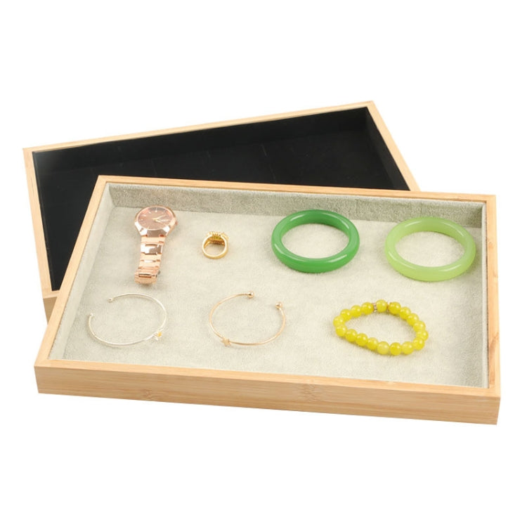 Bamboo Wood Velvet Multi-Functional Jewelry Display Tray Jewelry Storage Box Empty Tray My Store