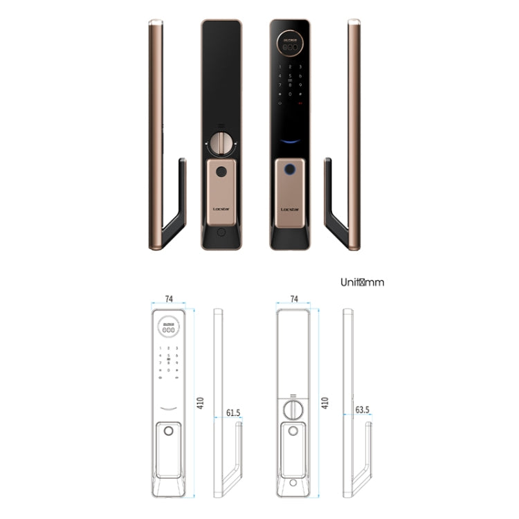 LOCSTAR T100A  3D Face Recognition Fingerprint Code Card Digital Door Lock