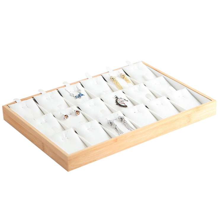 Bamboo Wooden Grid Liner Jewelry Display Tray Necklace Pendant Storage Tray Showcase My Store