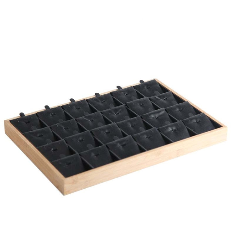 Bamboo Wooden Grid Liner Jewelry Display Tray Necklace Pendant Storage Tray Showcase My Store